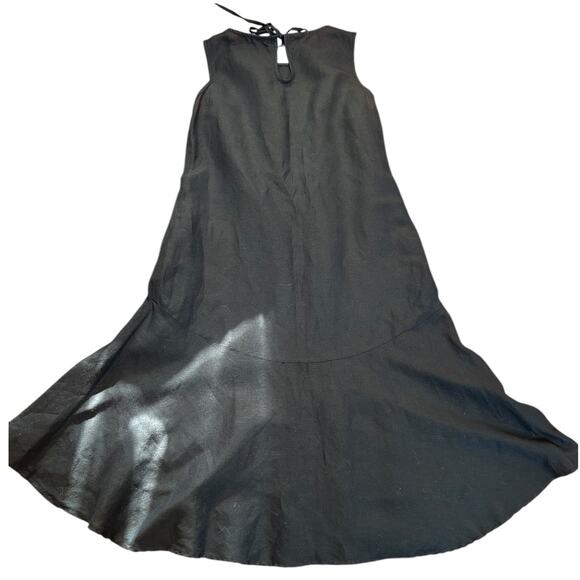 Tommy Bahama Dresses & Skirts - TOMMY BAHAMA Black Linen Sleeveless Asymmetrical Bias Trumpet Dress Women MEDIUM